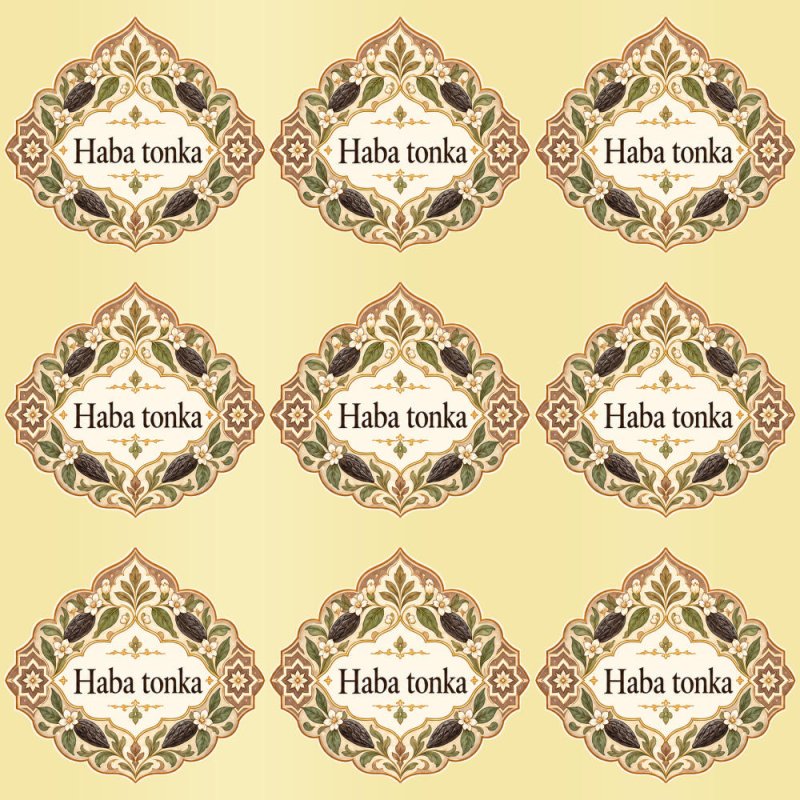 Pegatinas aroma haba tonka estilo árabe: blíster de 9 pegatinas con el vinilo sobrante retirado.