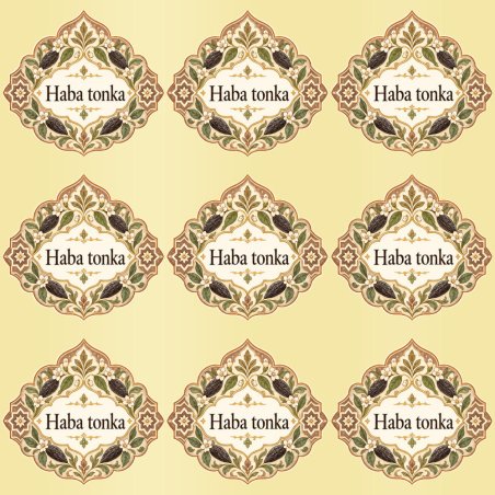 Pegatinas aroma haba tonka estilo árabe: blíster de 9 pegatinas con el vinilo sobrante retirado.