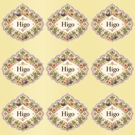 Pegatinas aroma higo estilo árabe: blíster de 9 pegatinas con el vinilo sobrante retirado.