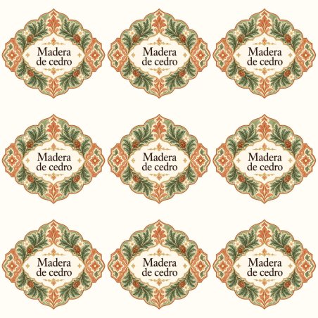 Pegatinas aroma madera de cedro estilo árabe: blíster de 9 pegatinas.