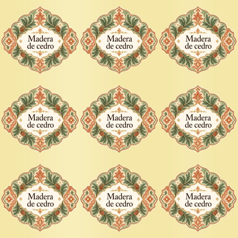 Pegatinas aroma madera de cedro estilo árabe: blíster de 9 pegatinas con el vinilo sobrante retirado.