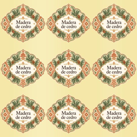Pegatinas aroma madera de cedro estilo árabe: blíster de 9 pegatinas con el vinilo sobrante retirado.