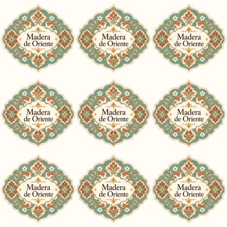 Pegatinas aroma madera de Oriente estilo árabe: blíster de 9 pegatinas.