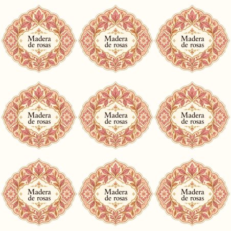 Pegatinas aroma madera de rosas estilo árabe: blíster de 9 pegatinas.