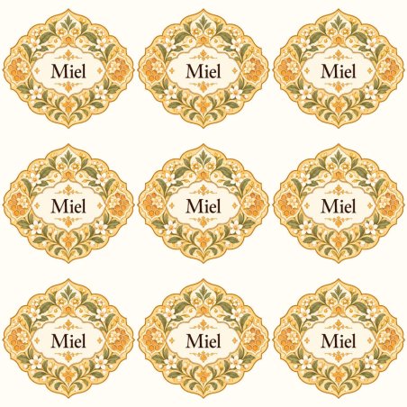 Pegatinas aroma miel estilo árabe: blíster de 9 pegatinas.