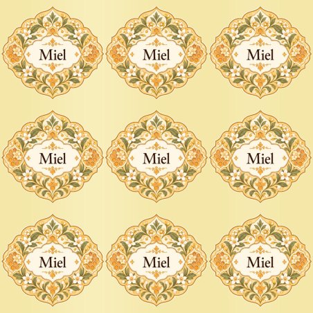 Pegatinas aroma miel estilo árabe: blíster de 9 pegatinas con el vinilo sobrante retirado.