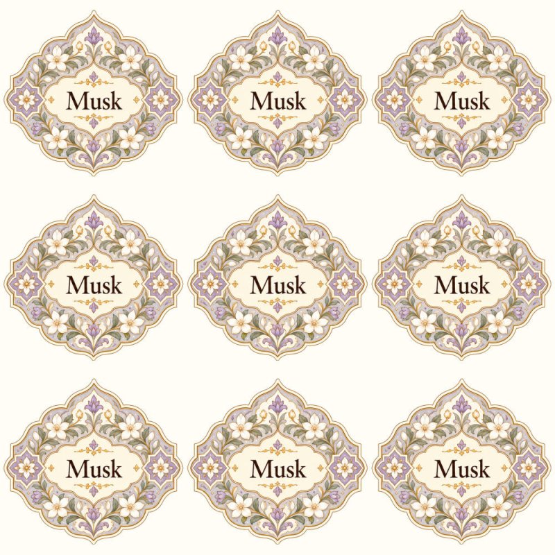 Pegatinas aroma musk estilo árabe: blíster de 9 pegatinas.