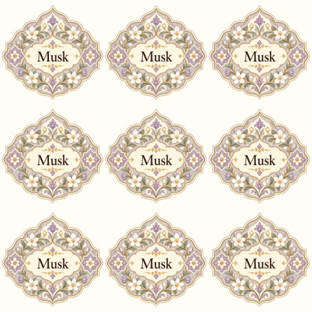 Pegatinas aroma musk estilo árabe: blíster de 9 pegatinas.