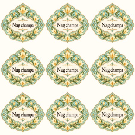 Pegatinas aroma nag champa estilo árabe: blíster de 9 pegatinas.