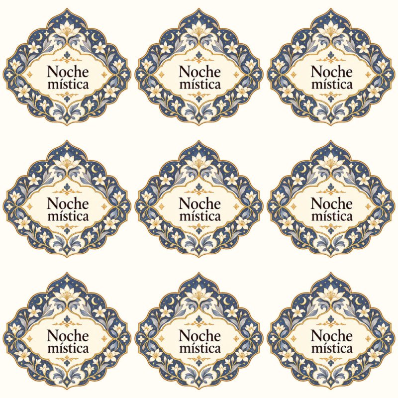 Pegatinas aroma noche mística estilo árabe: blíster de 9 pegatinas.