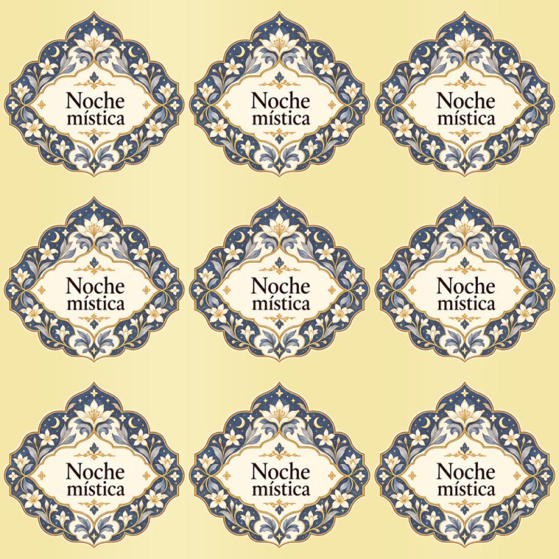 Pegatinas aroma noche mística estilo árabe: blíster de 9 pegatinas con el vinilo sobrante retirado.