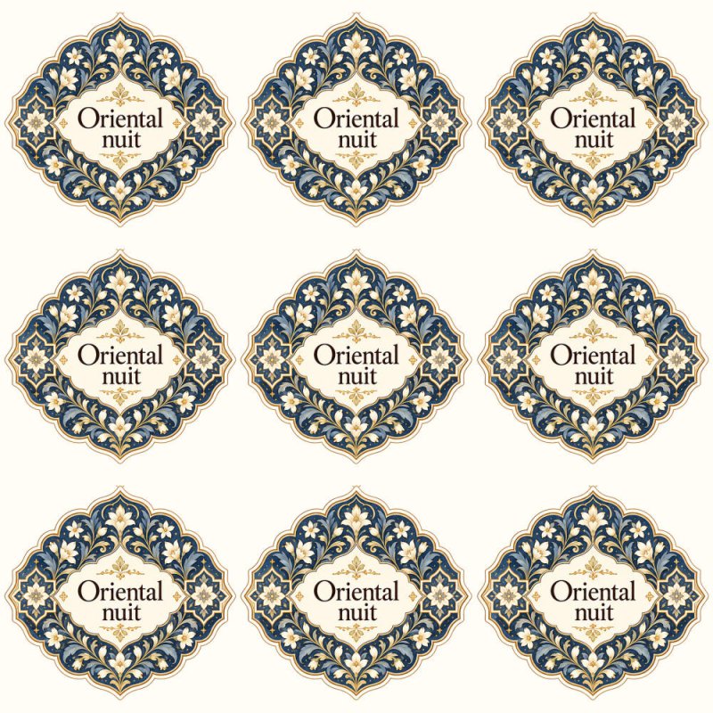 Pegatinas aroma oriental nuit estilo árabe: blíster de 9 pegatinas.