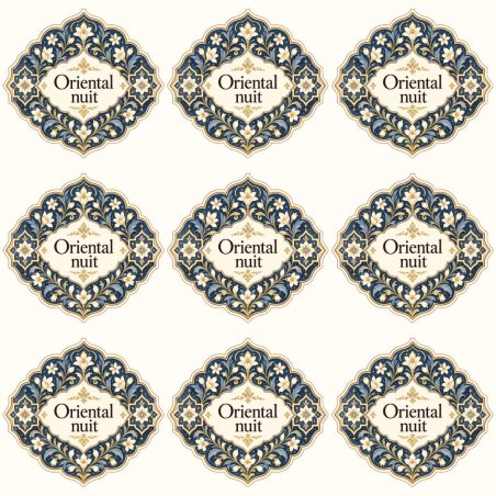 Pegatinas aroma oriental nuit estilo árabe: blíster de 9 pegatinas.