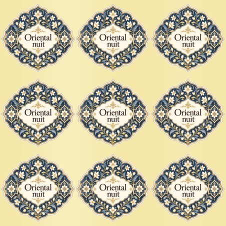 Pegatinas aroma oriental nuit estilo árabe: blíster de 9 pegatinas con el vinilo sobrante retirado.