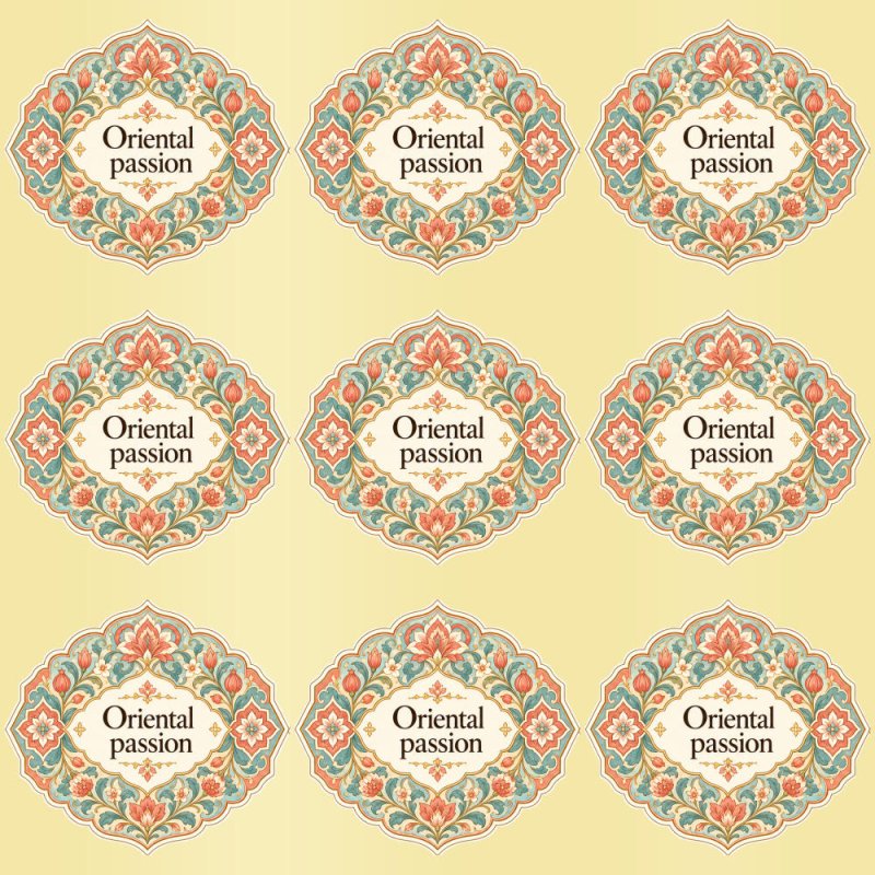 Pegatinas aroma oriental passion estilo árabe: blíster de 9 pegatinas con el vinilo sobrante retirado.