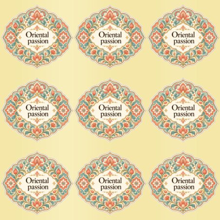 Pegatinas aroma oriental passion estilo árabe: blíster de 9 pegatinas con el vinilo sobrante retirado.