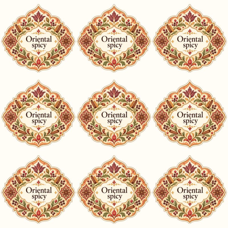 Pegatinas aroma oriental spicy estilo árabe: blíster de 9 pegatinas.