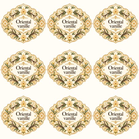 Pegatinas aroma oriental vanille estilo árabe: blíster de 9 pegatinas.