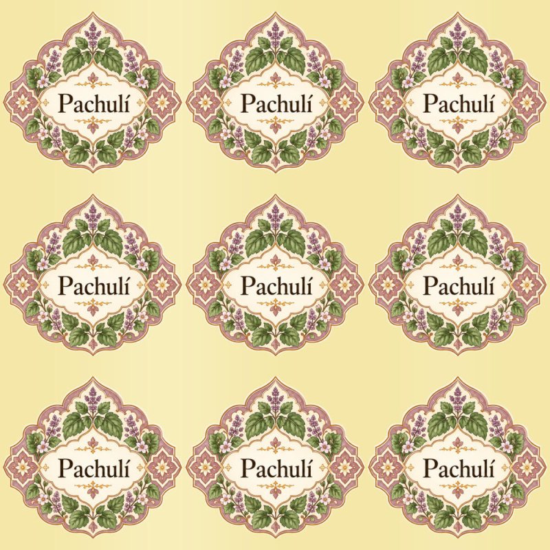 Pegatinas aroma pachulí estilo árabe: blíster de 9 pegatinas con el vinilo sobrante retirado.