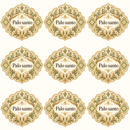 Pegatinas aroma palo santo estilo árabe: blíster de 9 pegatinas.