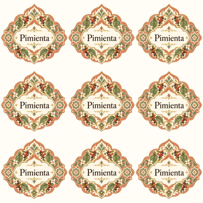 Pegatinas aroma pimienta estilo árabe: blíster de 9 pegatinas.