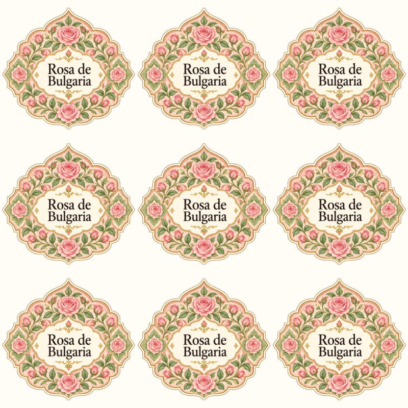 Pegatinas aroma rosa de Bulgaria estilo árabe: blíster de 9 pegatinas.