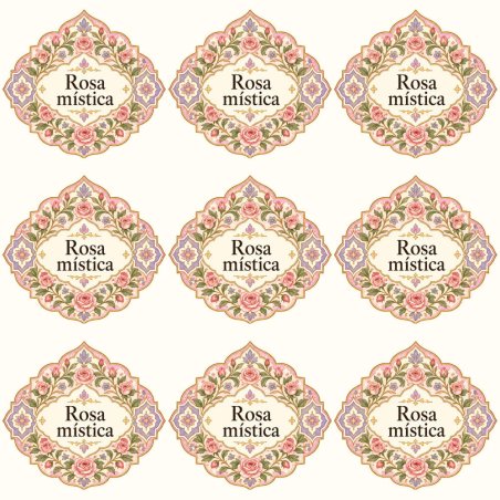 Pegatinas aroma rosa mística estilo árabe: blíster de 9 pegatinas.