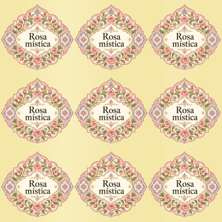 Pegatinas aroma rosa mística estilo árabe: blíster de 9 pegatinas con el vinilo sobrante retirado.