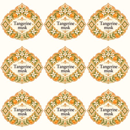 Pegatinas aroma tangerine musk estilo árabe: blíster de 9 pegatinas.