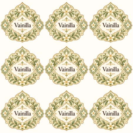 Pegatinas aroma vainilla estilo árabe: blíster de 9 pegatinas.