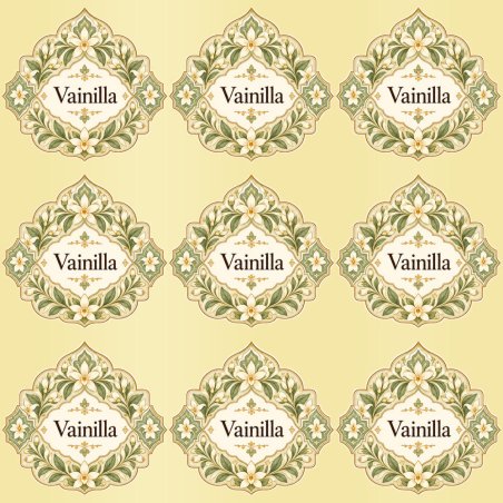 Pegatinas aroma vainilla estilo árabe: blíster de 9 pegatinas con el vinilo sobrante retirado.