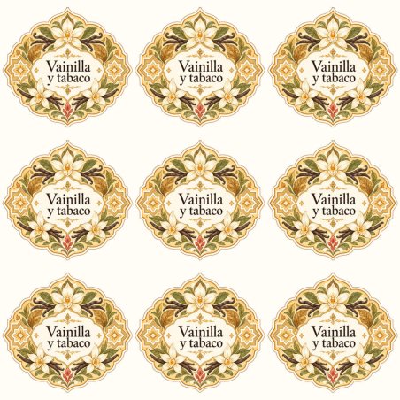 Pegatinas aroma vainilla y tabaco estilo árabe: blíster de 9 pegatinas.