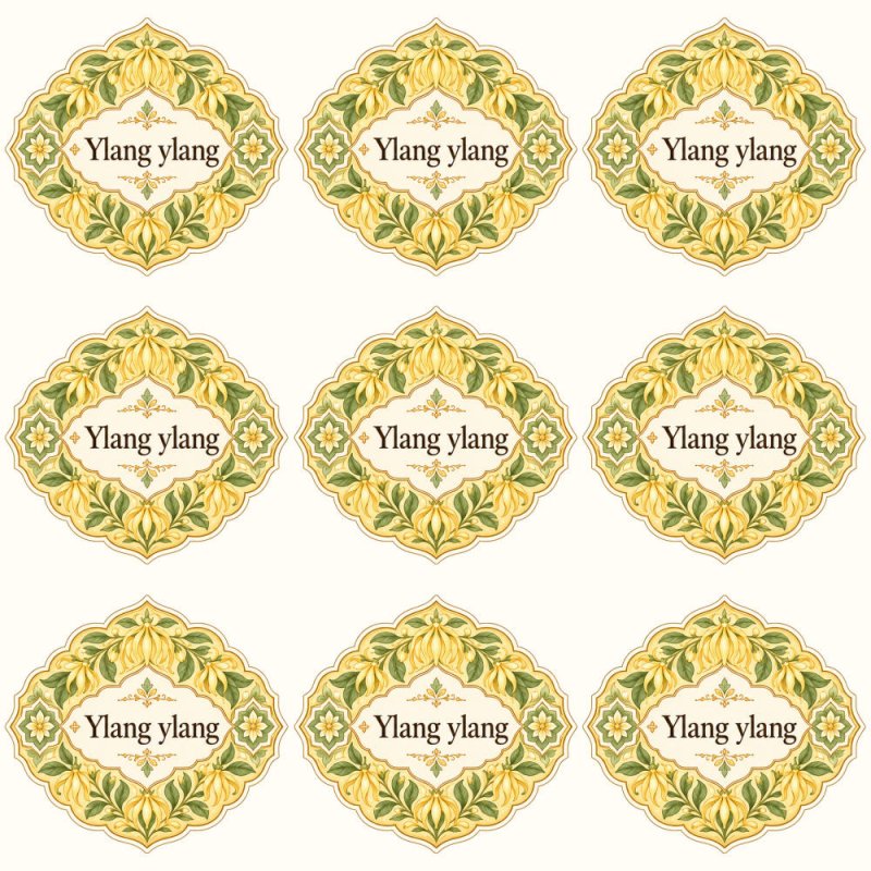 Pegatinas aroma ylang ylang estilo árabe: blíster de 9 pegatinas.