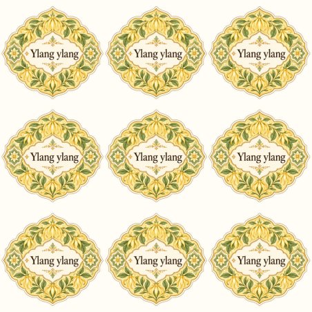 Pegatinas aroma ylang ylang estilo árabe: blíster de 9 pegatinas.