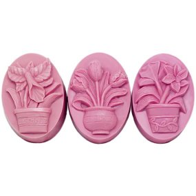 Molde 3 flores de jardín para jabones Molde 3 flores de jardín para jabones