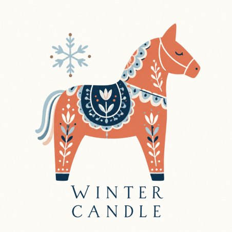 Pegatina de Winter Candle con caballito.