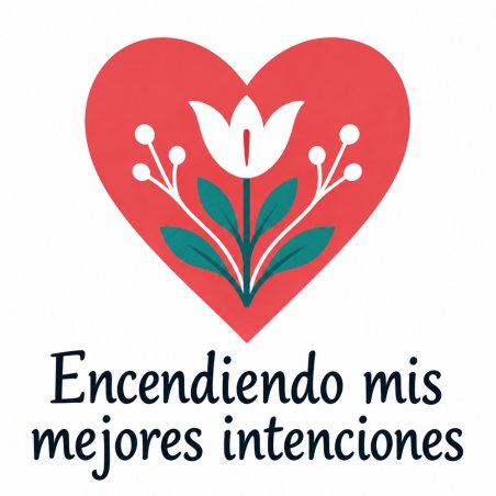 Pegatina de Año Nuevo 2027 con corazón y texto Encendiendo mis mejores intenciones.