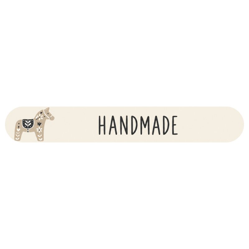 Tira cierrabolsas de Navidad Handmade beige con caballito.