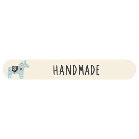 Tira cierrabolsas de Navidad Handmade azul agua con caballito.