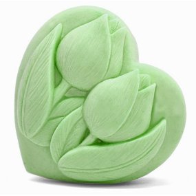 Molde de silicona corazón con tulipanes Molde de silicona corazón con tulipanes