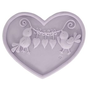 Molde coraçao com passarinhos