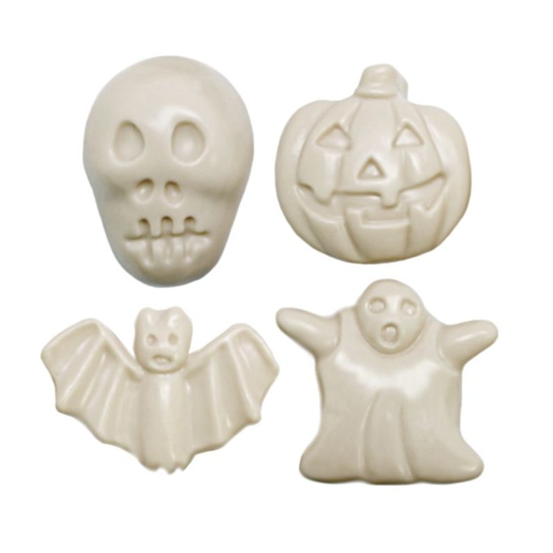 Molde Halloween, 4 figuras terroríficas 2D