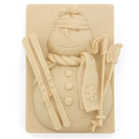 Molde Natalino Sabonetes, Boneco de Neve Esquiador.