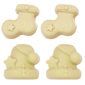 Molde para sabonetes natalinos, Meias e Gorros.