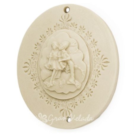 Molde para figuras de escaiola, Medalha de Decoraçao Floral