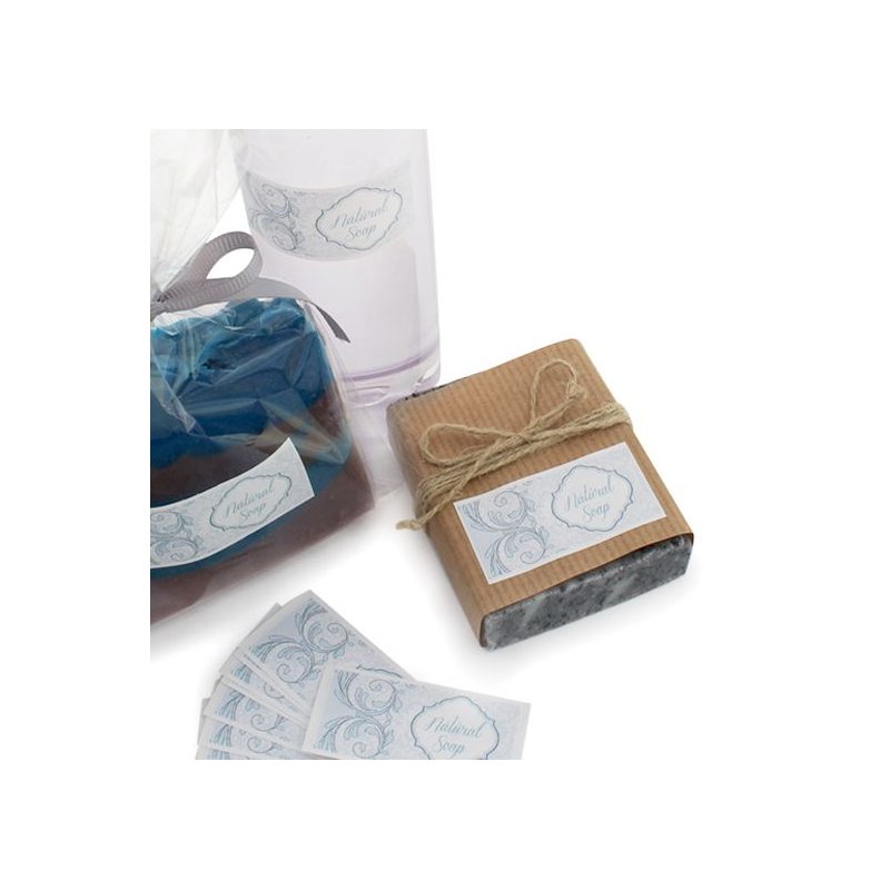 Pegatinas azules natural soap