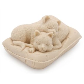 Molde pastilha de sabonete Gatinho numa Almofada