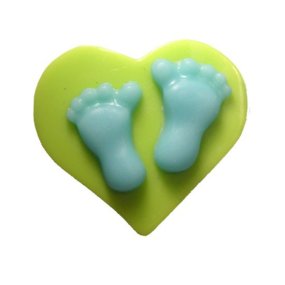 Molde silicone coraçao com pezinhos