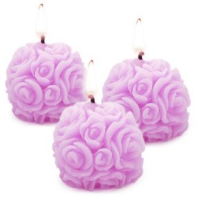Bougies de moulage 3 boules de roses mini