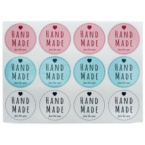 Stickers redondos para embalagens Hand Made Casual 5 cm